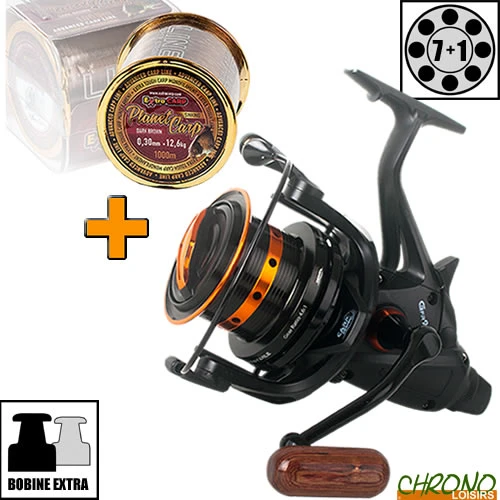 Moulinet Carp Design Débrayable GFR9000 Black & Orange + Planet Carp 1000m 1 Moulinet Carp Design Débrayable GFR9000 Black & Orange + Planet Carp 1000m