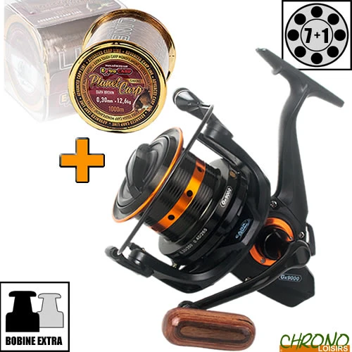 Moulinet Carp Design GK9000 Black & Orange + Planet Carp 1000m 1 Moulinet Carp Design GK9000 Black & Orange + Planet Carp 1000m