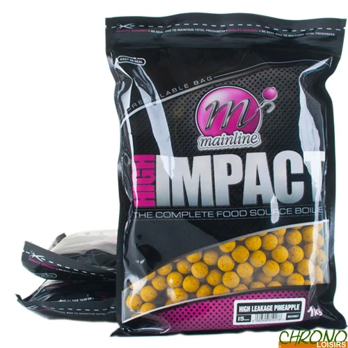 Bouillettes Mainline High Impact High Leakage Pineapple 15mm 1kg (x3) 1 Bouillettes Mainline High Impact High Leakage Pineapple 15mm 1kg (x3)