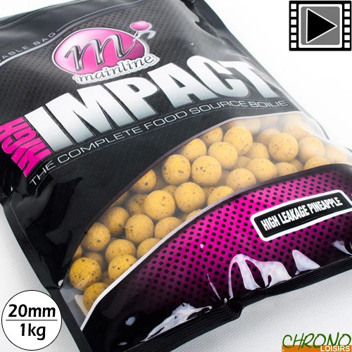Bouillettes Mainline High Impact High Leakage Pineapple 20mm 1kg 1 Bouillettes Mainline High Impact High Leakage Pineapple 20mm 1kg